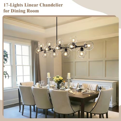 75'' Linear Chandeliers for Dining Room Extra Long Sputnik Chandelier