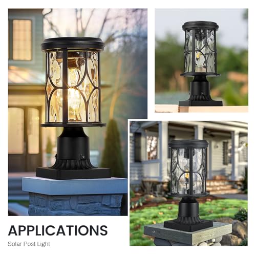 Outdoor Solar Column Light with Pier Mount