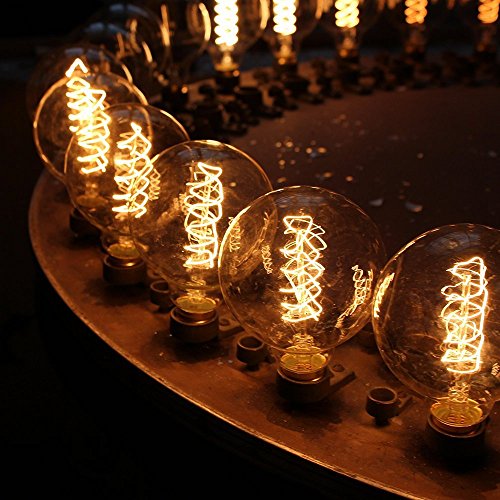 4 Pack Edison Light Bulbs 60 Watt Dimmable G80 Vintage Warm Bulbs (4 Count)