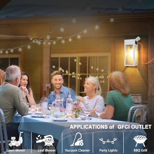 Porch Lights with GFCI Outlet (2 Count)