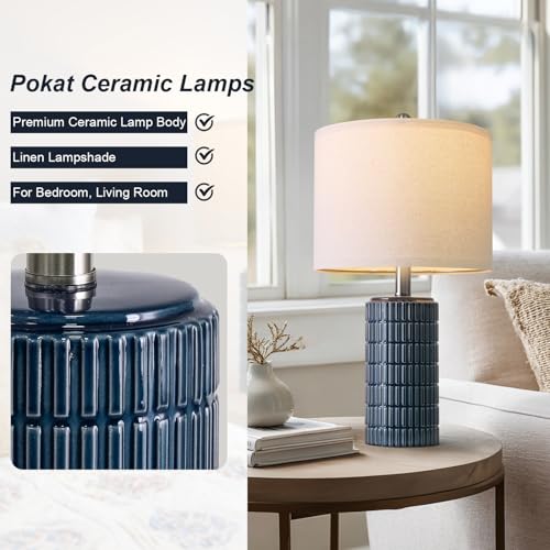 20.75" Small Blue Table Lamps (2 Count)