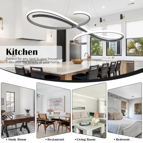 Music Note Shape Dimmable Height Adjustable Modern LED Pendant Chandelier