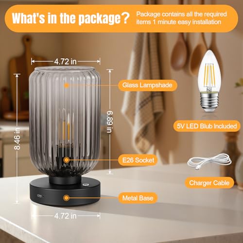 Cordless Table Lamp for Bedroom