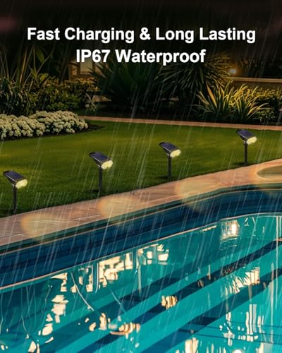 6 Pack Solar Spot Lights Outdoor Waterproof (6 Count)