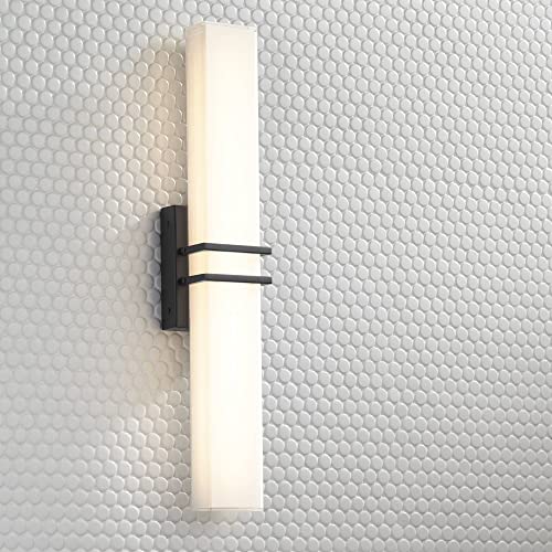 Exeter 24" Wide Black LED Bathroom Vanity Modern Wall Mount Light Fixture