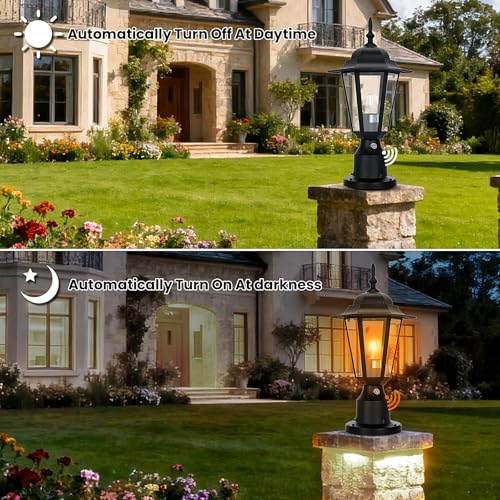 15"H Dusk to Dawn Outdoor Post Light
