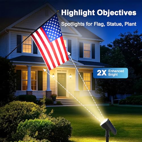 Solar Spotlights Outdoor Waterproof with Focus Beam (2 Count)