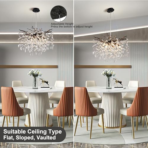 23.6" Modern Tree Branch Crystal Chandelier