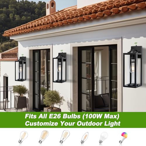 Large Dusk to Dawn Outdoor Wall Lights (2 Count)