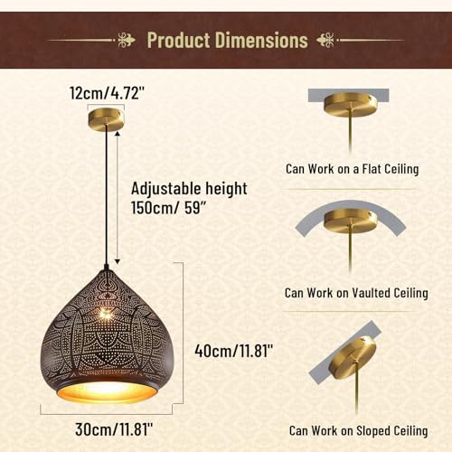 2 Pack Moroccan Pendant Light Fixture 1