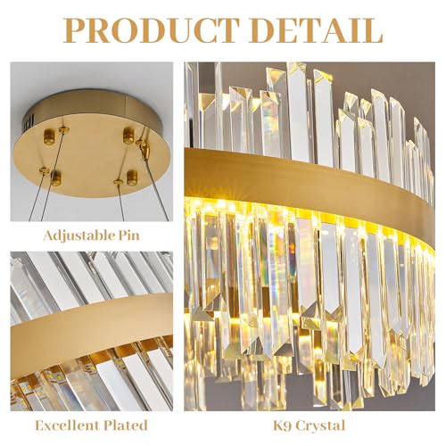 19.7" Modern LED Crystal Chandeliers