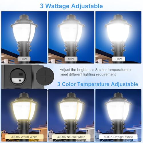 10Pack Post Top Light with Dusk to Dawn Photocell Outdoor 60W