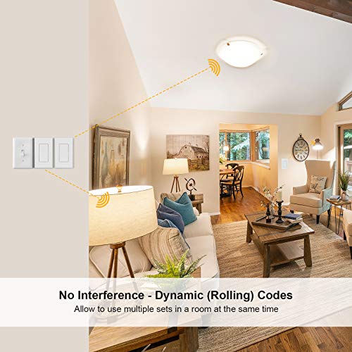 Wireless Remote Wall Switch Kit with Receiver