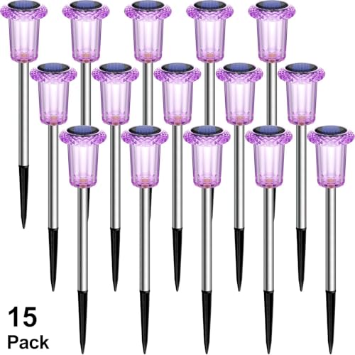 Solar Halloween Lights Outdoor 15 Pack Purple LED Halloween Decor (15 Count)