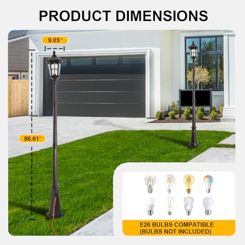 Dusk to Dawn Outdoor Post Lights with Outlet