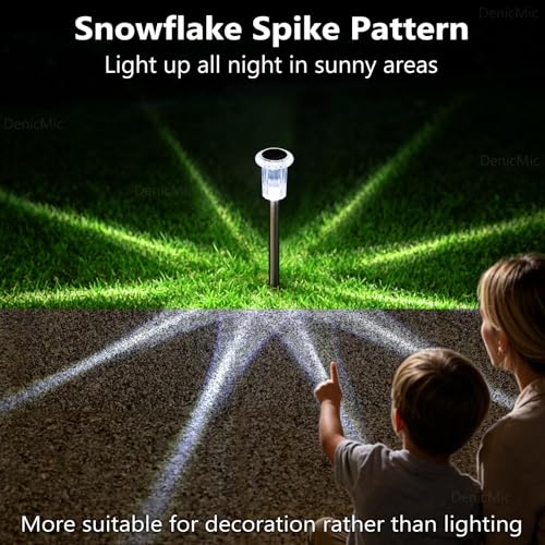 Solar Lights Outdoor Waterproof 10 Pack Pathway Lights Cool White (10 Count)