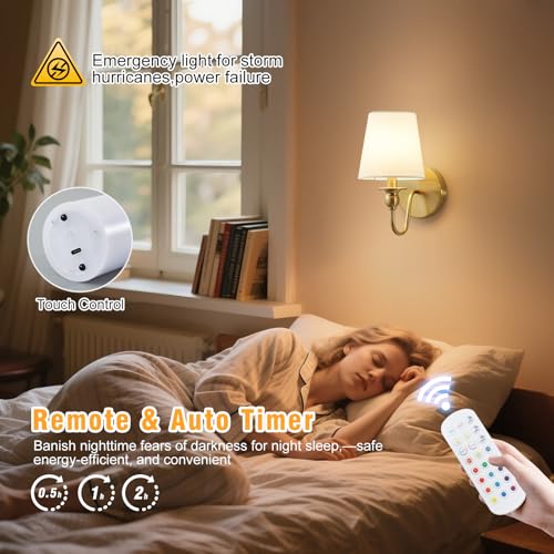 Battery Operated Wall Sconces set of Two (2 Count)