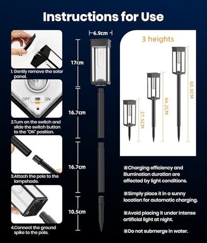 Solar Pathway Lights Outdoor (4 Count)