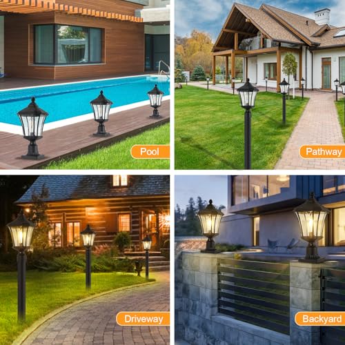 Dusk to Dawn Outdoor Post Lights with Pier Mount Base
