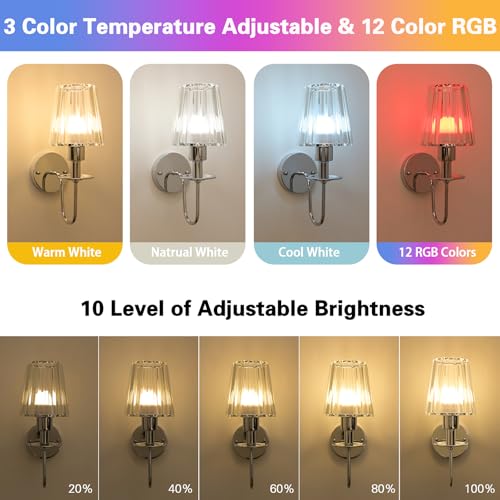 Battery Operated Wall Sconces Set of 2 (2 Count)