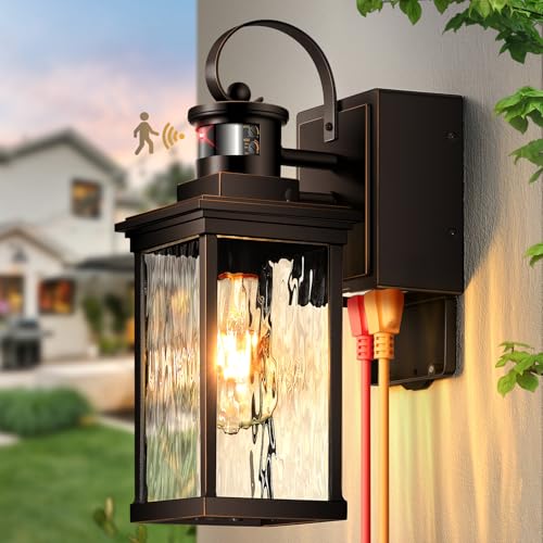 Exterior Lighting Fixtures Wall Mount for Garage with GFCI Outlet