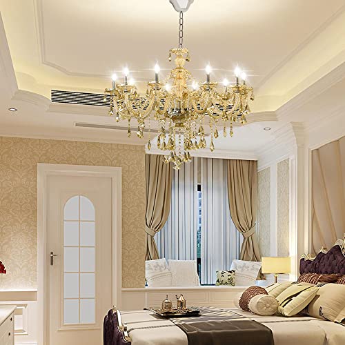 Cognac K9 Crystal Chandeliers Lighting Fixture 10 Lights