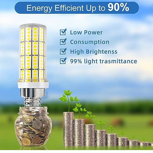 E12 LED Bulb 20W 6pcs LED Corn Light Bulb 200W Equivalent 2500Lumen 5000K Cool Daylight White Non