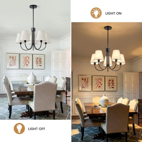 Dining Room Chandelier Light Fixture 5 (Black)