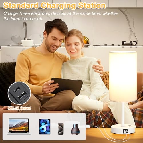 17.4" Bedside Lamp for Bedroom