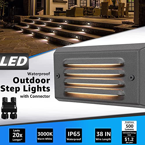 5W Low Voltage Step Lights 6 Inch Outdoor Aluminum Brown (12 Count)