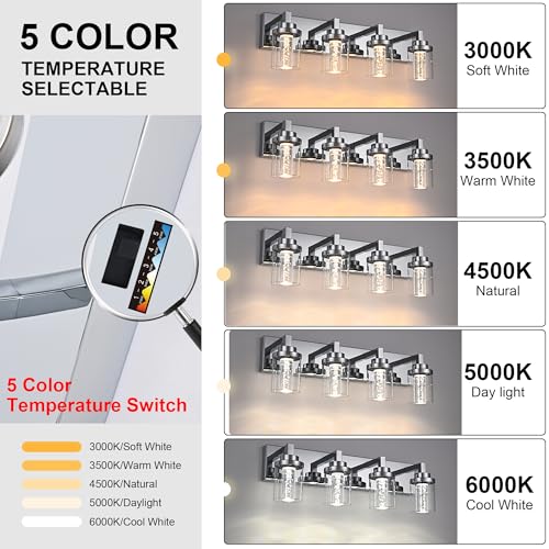 Modern LED Bathroom Vanity Light Bar Chrome