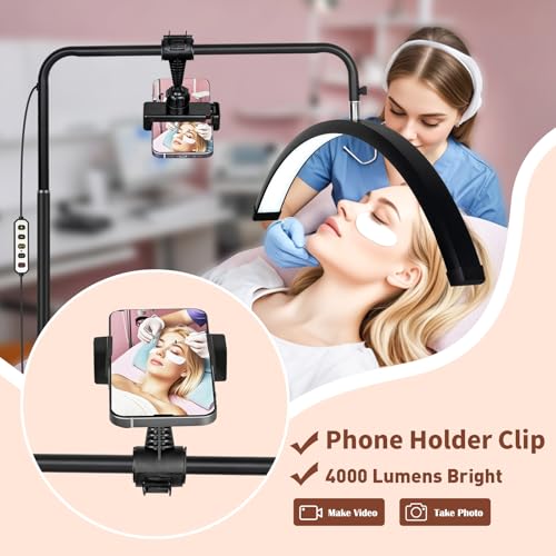 5X 10X Magnifier Half Moon Lash Light with Large Square Base