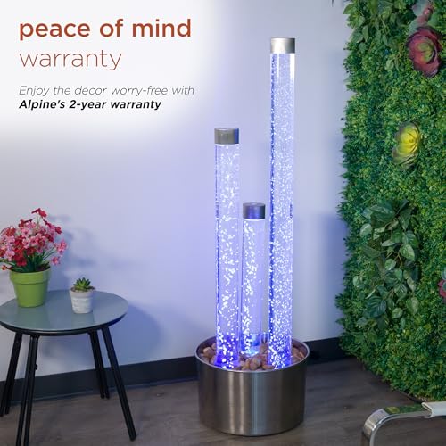 54" Tall 3 Tier Indoor and Outdoor Water Acrylic Bubble Fountain for Home