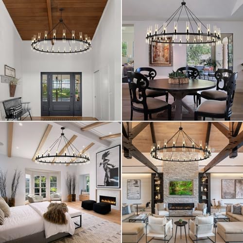 Black Wagon Wheel Chandelier