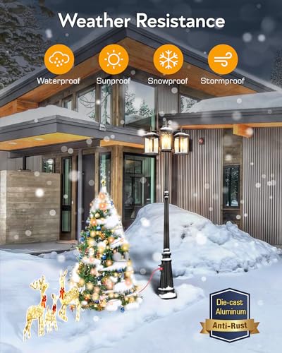 Outdoor Lamp Post Light with Outlet