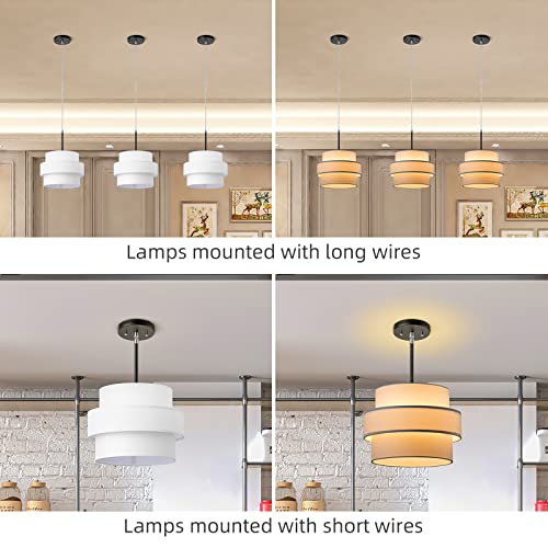 3 tier Drum Lamp Shade for Pendant Lighting Floor Lamps Replacement Shade