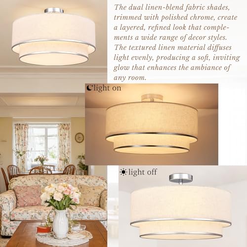 20 Inch Semi Flush Mount Ceiling Light