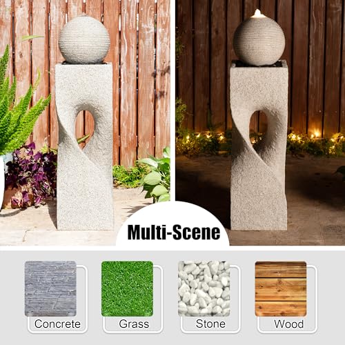 Outdoor Water Fountain with Lights