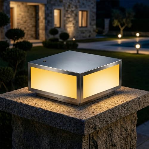 304 Brushed Stainless Steel Post Light 10x10 in