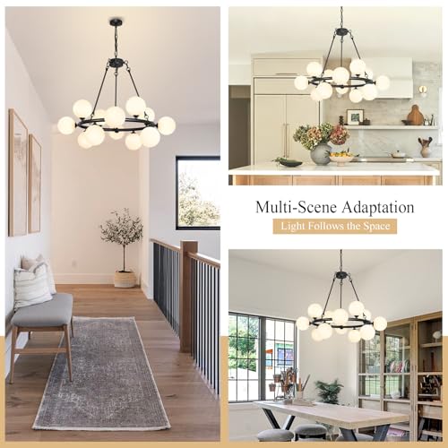 Sputnik Chandeliers Modern Wagon Wheel Light Fixture for Dining Room 32''