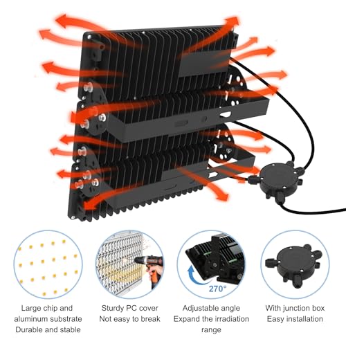300W LED Stadium Lights 42000LM Outdoor Flood Lighting 6500K