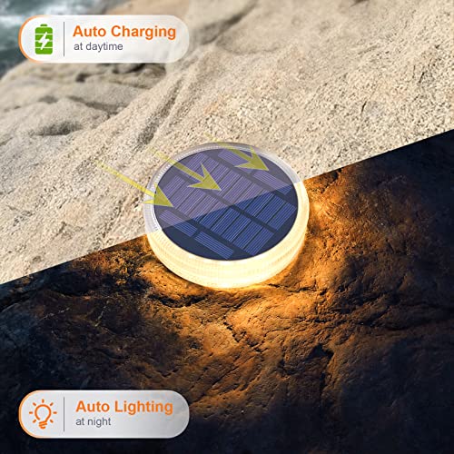 Solar Step Dock Deck Stair Stick on Lights for Outside Solar Powered (4 Count)