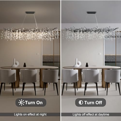 71" Black Crystal Chandelier