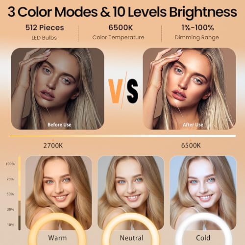 18" Foldable Ring Light with Stand for iPhone ipad