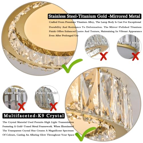 Dimmable Crystal Flush Mount Ceiling Light