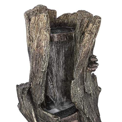 WIN258 Outdoor Rainforest Waterfall Tree Trunk Floor Fountain with LED Lights