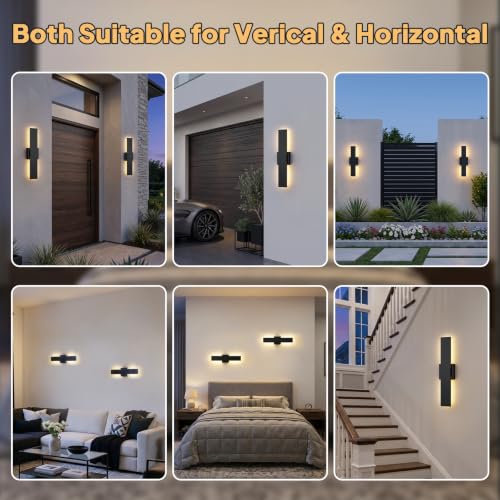 2 Pack LED Outdoor Wall Lights Dimmable (15.7in)