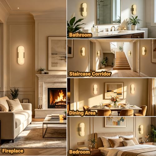 Alabaster Wall Sconces Set of Two (2 Count)