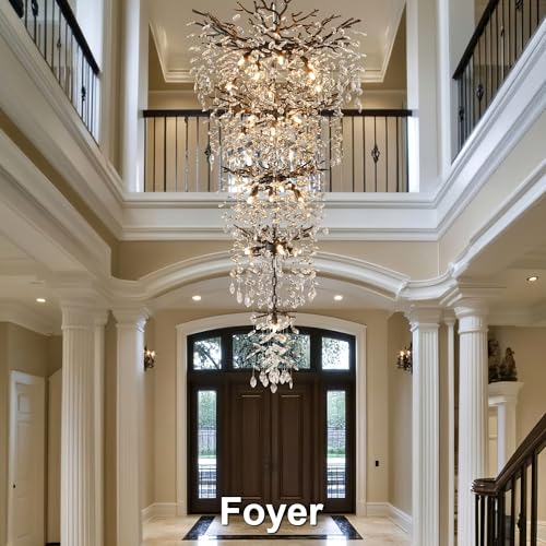 118" Black Large Chandeliers for High Ceilings