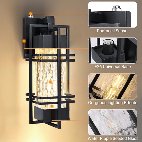 15'' Dusk to Dawn Outdoor Wall Lantern (2 Count)